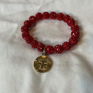 Rustic Cuff Red Sparkly